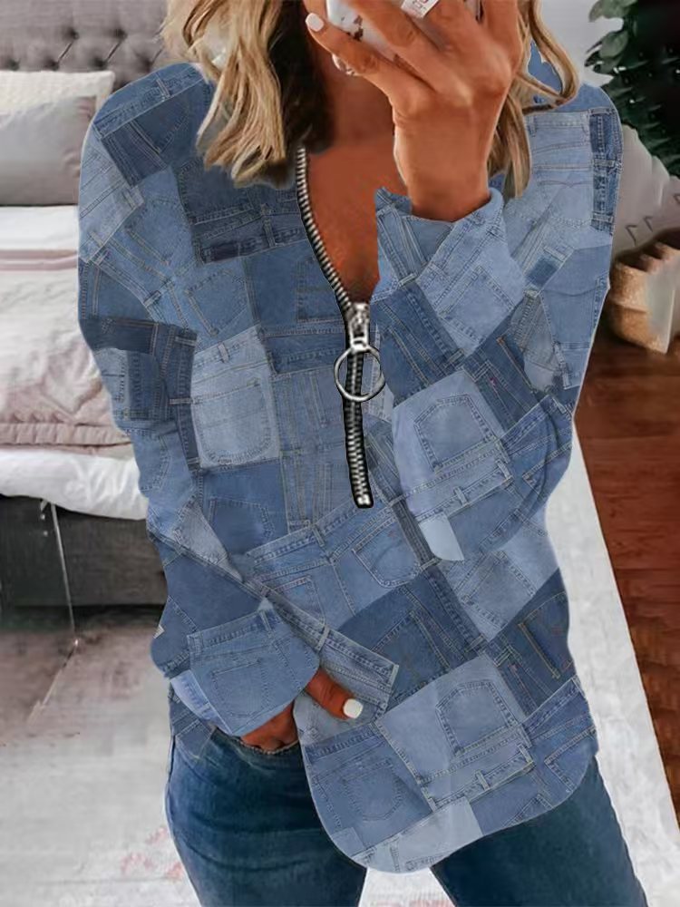 BloomEase Zippered Pullover Sweater
