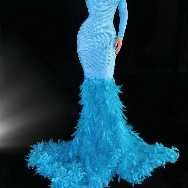 Aquila Feather Cascade Dress