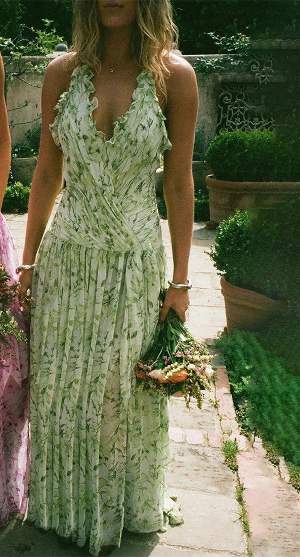 Serena Sky Halter Maxi Dress