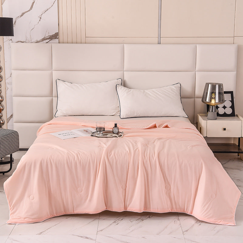 Cool Silk Ice Cream Summer Quilt Pure Color Ice Silk Airable Cover