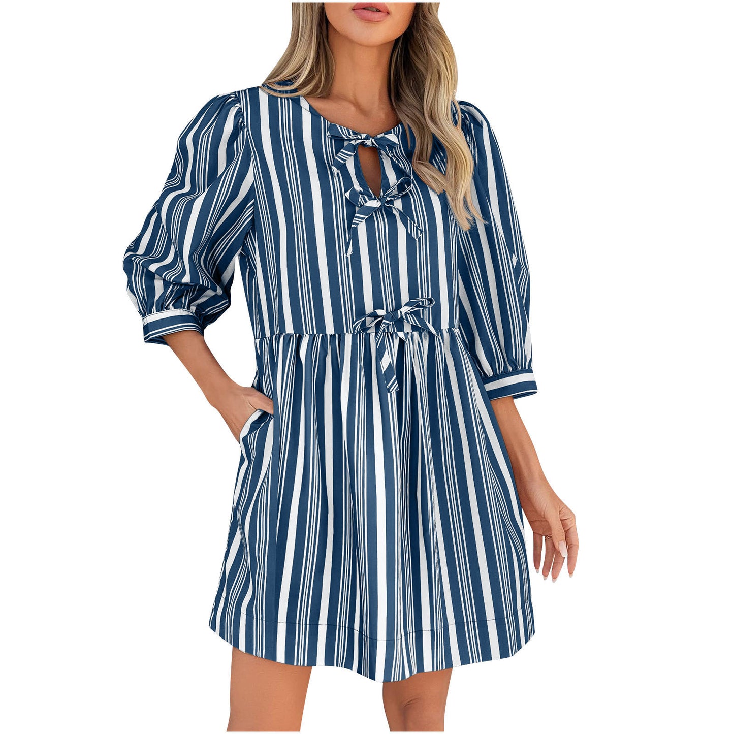 StripeWhim Bow-Tie Dress