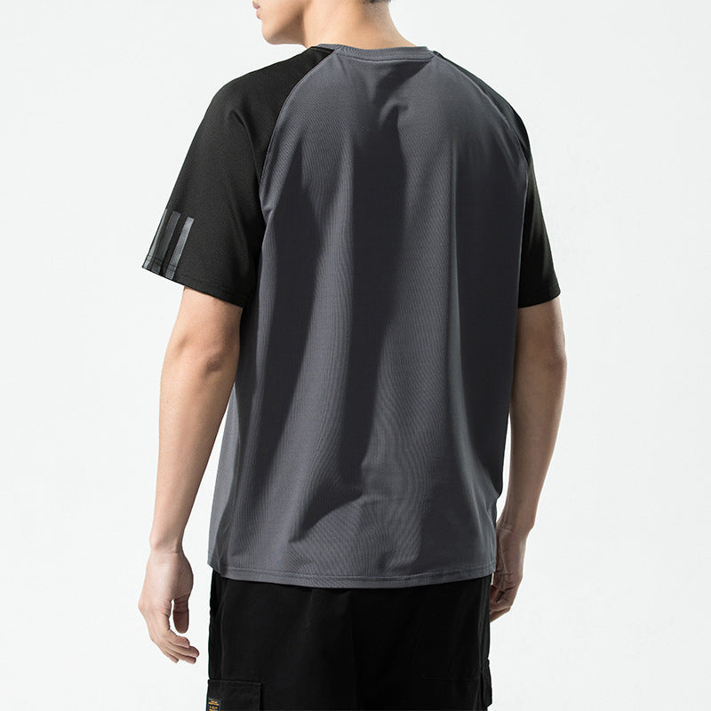 Ice Silk Short Sleeve Men's Round Neck