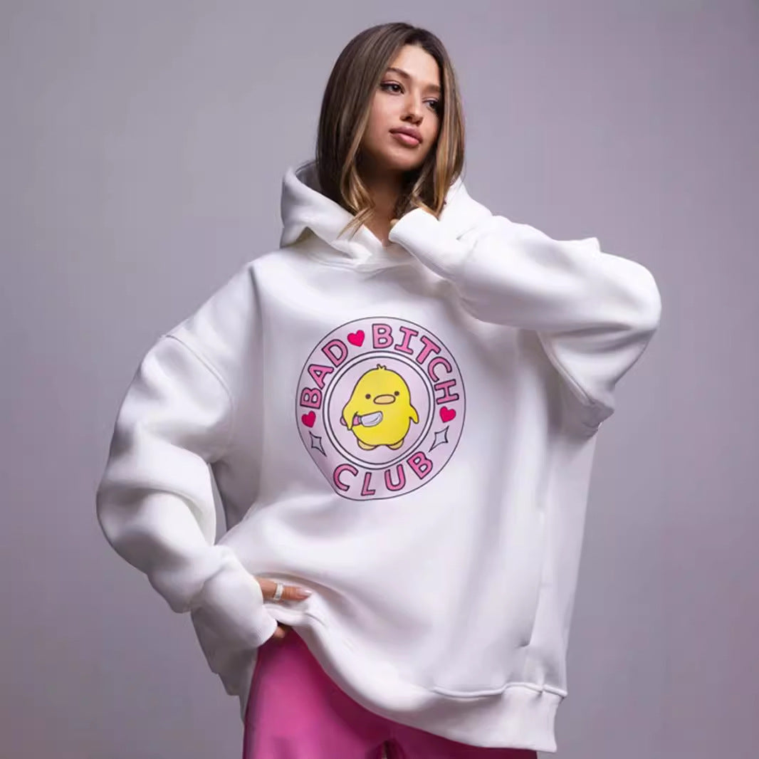 Playful Duck Print Unisex Hoodie