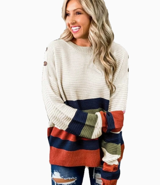 ChicLayer Contrast Knit Sweater