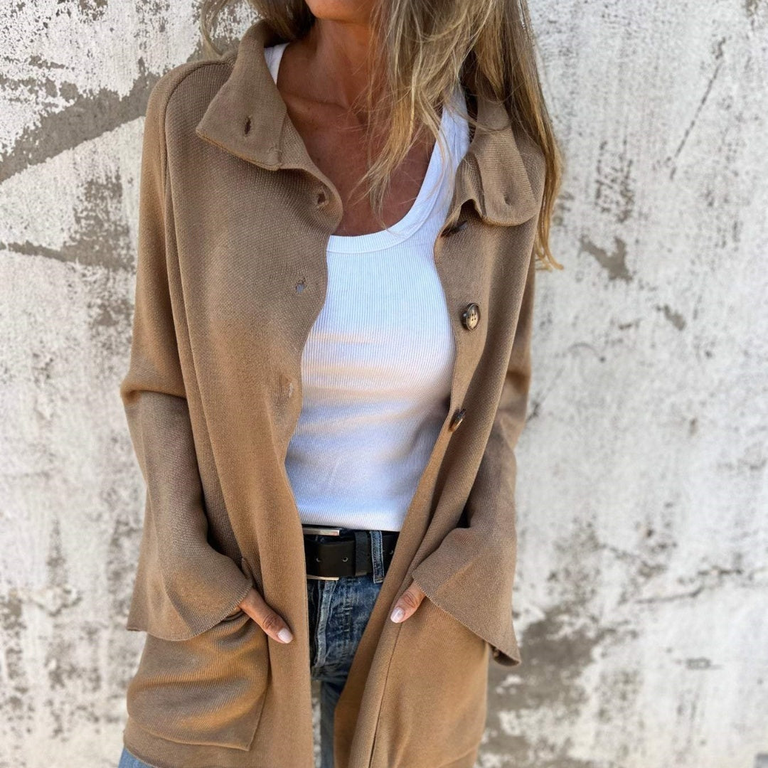 Women's Lapel Long Sleeve Cardigan Jacket Women