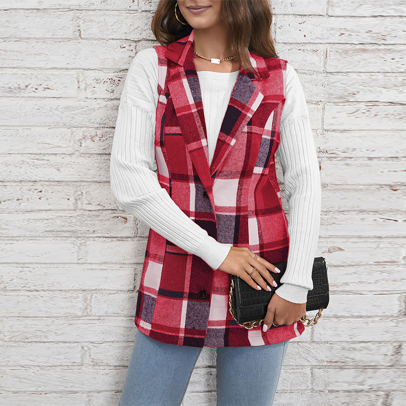 PlaidMuse™ Sleeveless Vest