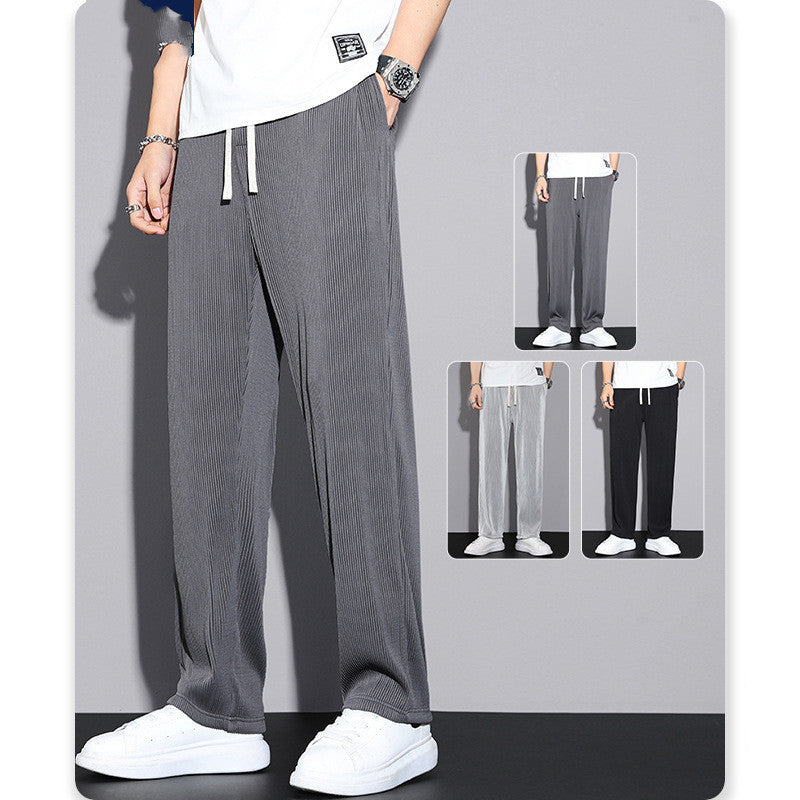 Summer Thin Ice Silk Casual Pants