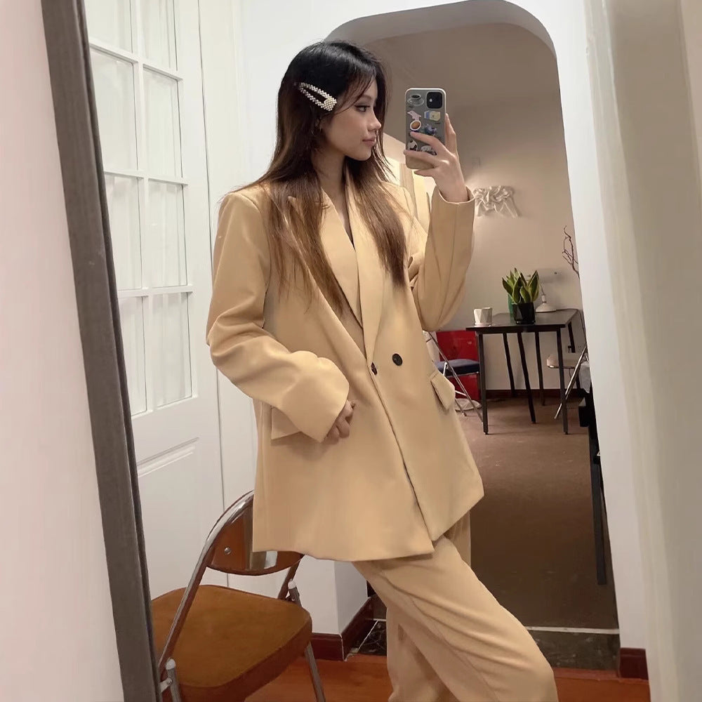 VividEase Double-Breasted Commuter Jacket