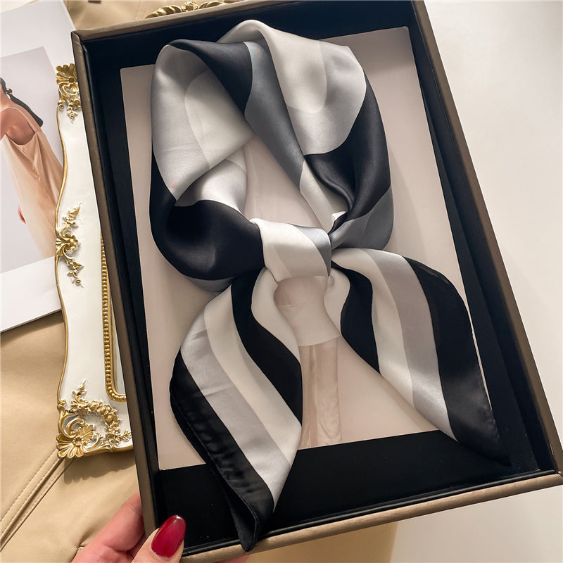 Silk Square Scarf Women's Neck Warmer Women's Hair Band