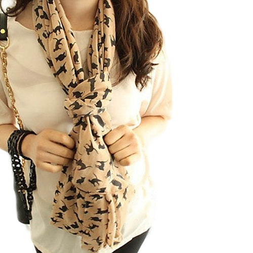 Women's Silk Chiffon Kitty Long Scarf