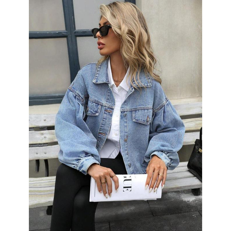 Textrue Embossed Denim Jacket