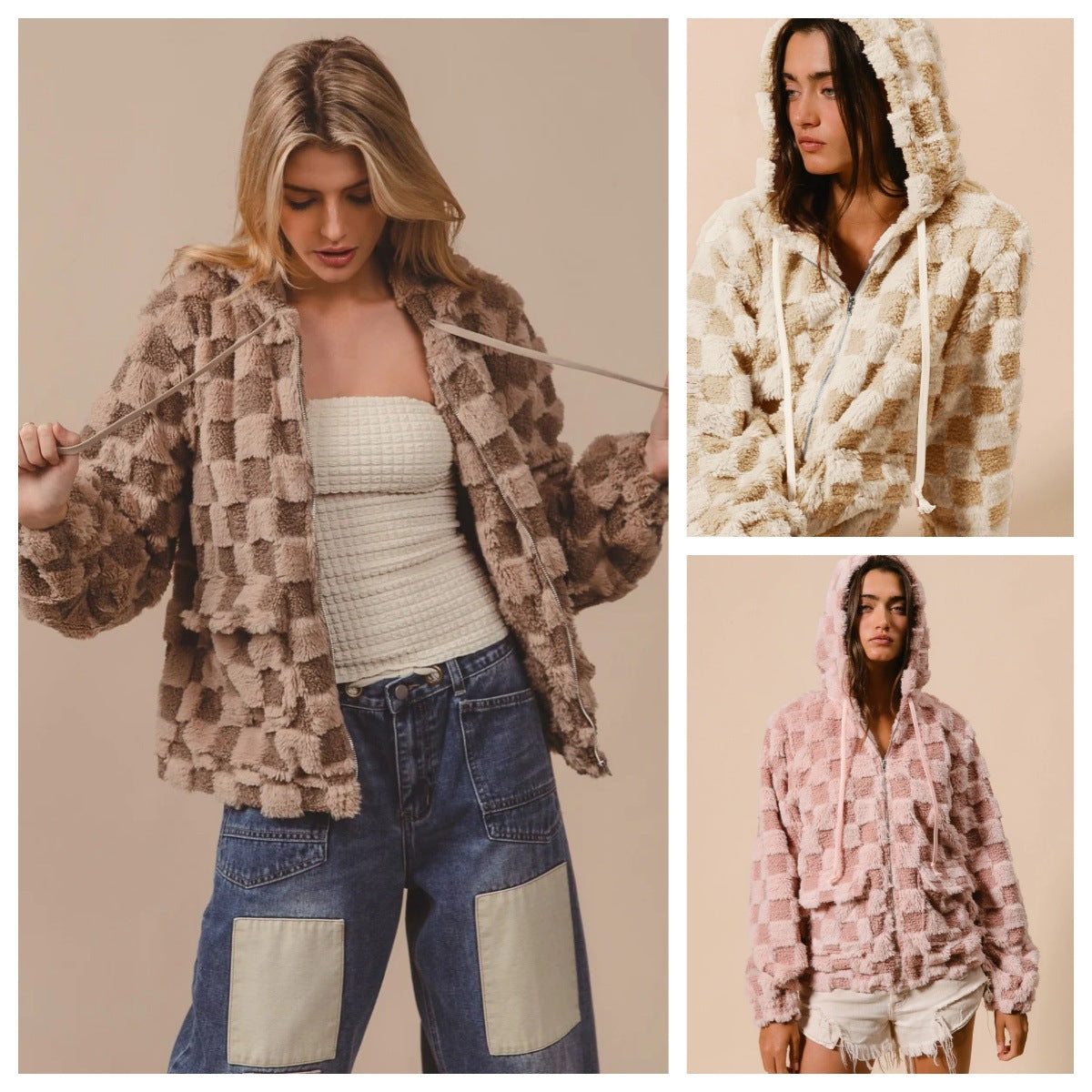 CozyPlaid Zip Hoodie