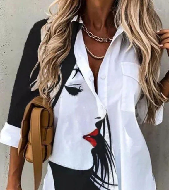 Florévana Print Collar Shirt