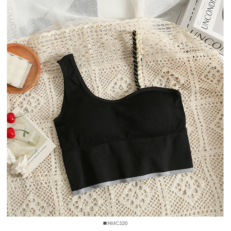 Summer Dress Bright Silk Beautiful Strap Chest Pad Wrap Chest Camisole