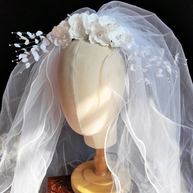 Vintage Port Style Silk Flower Beaded Bridal Headdress