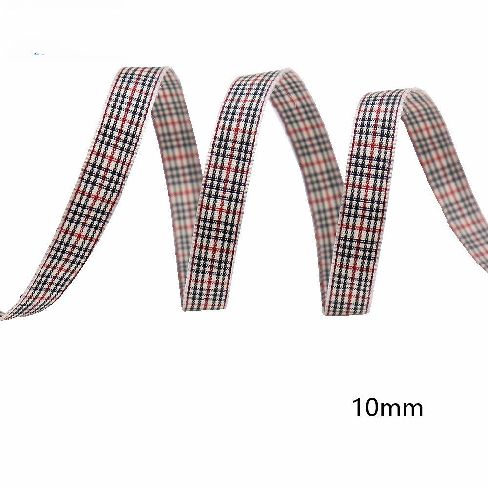 10mm Knitted Plaid Silk Ribbon Webbing