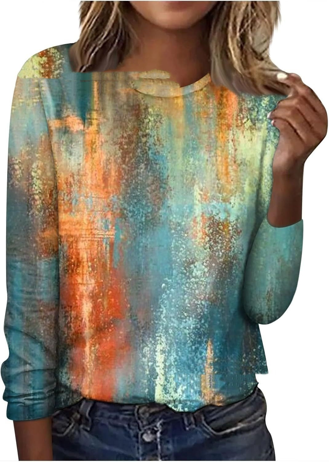GeoBloom™ Long Sleeve Printed Top
