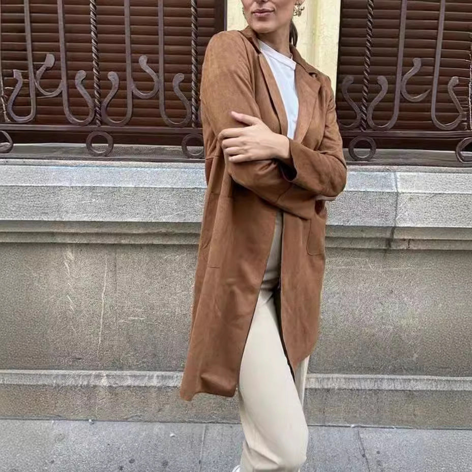 Velour Grace Suit Collar Trench