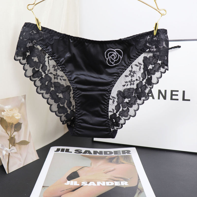 Women's Ice Silk Satin Fashion Diamond Traceless Triangle Pants