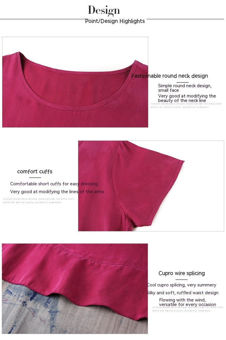 Plus Size Fashion Slimming Summer Silk Dress