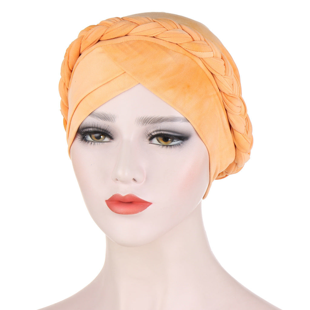 Women's Fashion Tie Dye Brushed Milk Silk Bandana Hat