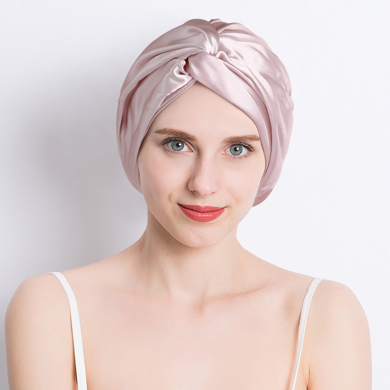 Seamless Silk Double-layer Cross Nightcap