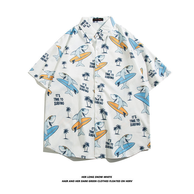 Hawaiian Ice Silk Short Sleeve Shirt Men