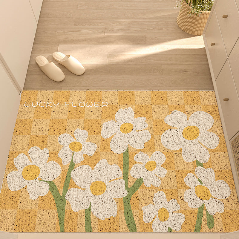 Floral Outdoor Silk Floor Mat