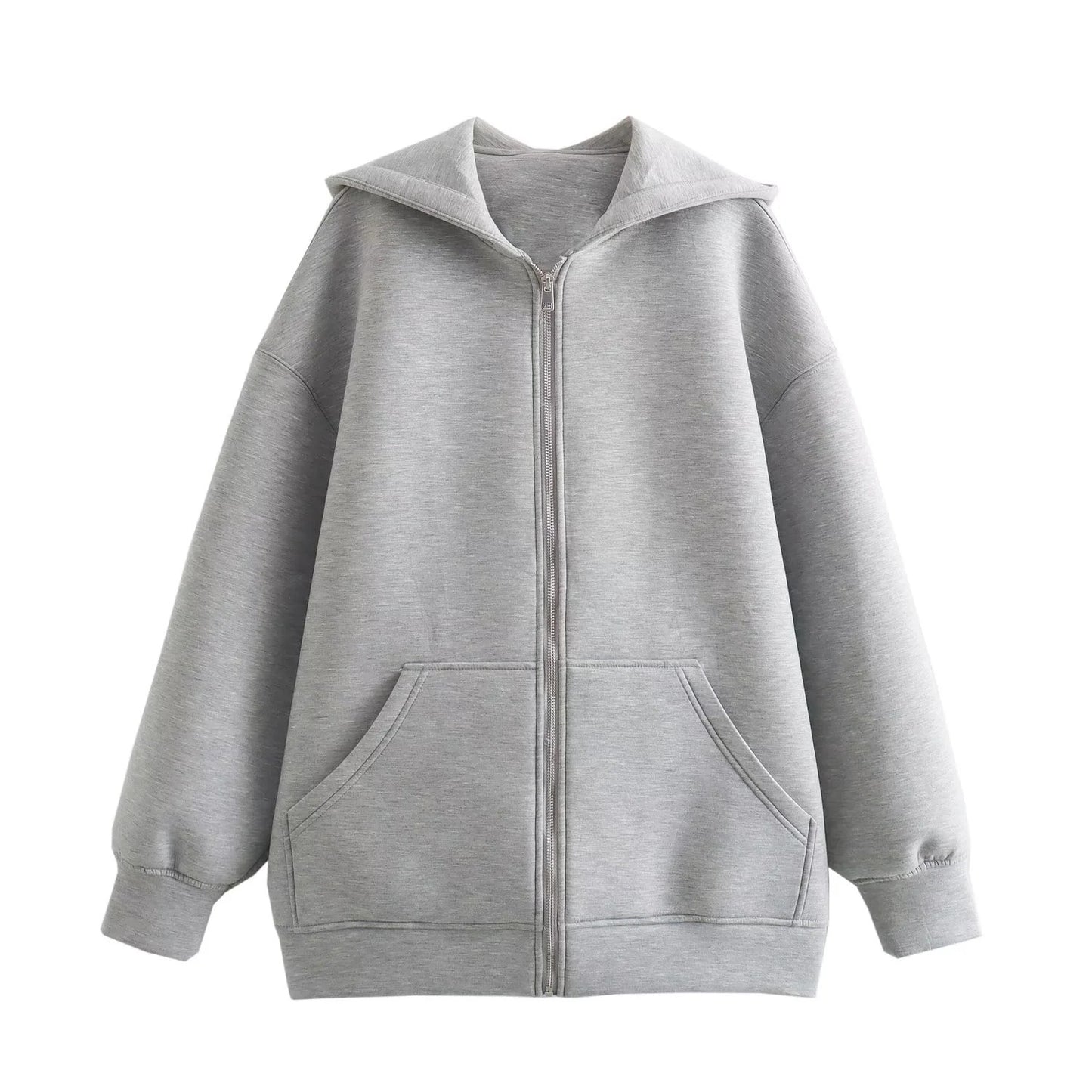 GrayEase Zipper Cotton Sweater