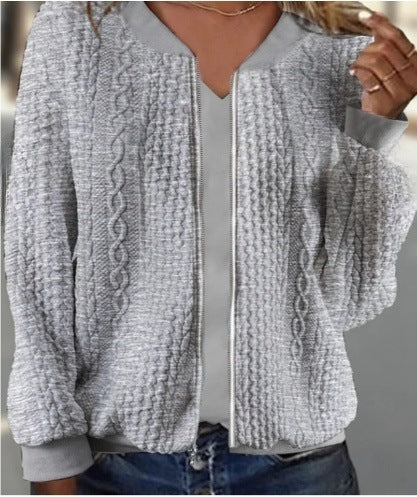 EleganceWeave Jacquard Short Coat