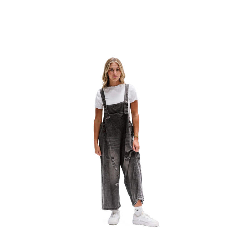 Vintage Rebel Wide-Leg Overalls