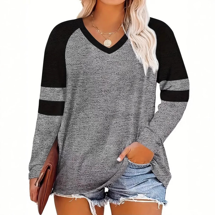 VividEase Oversized V-Neck Top