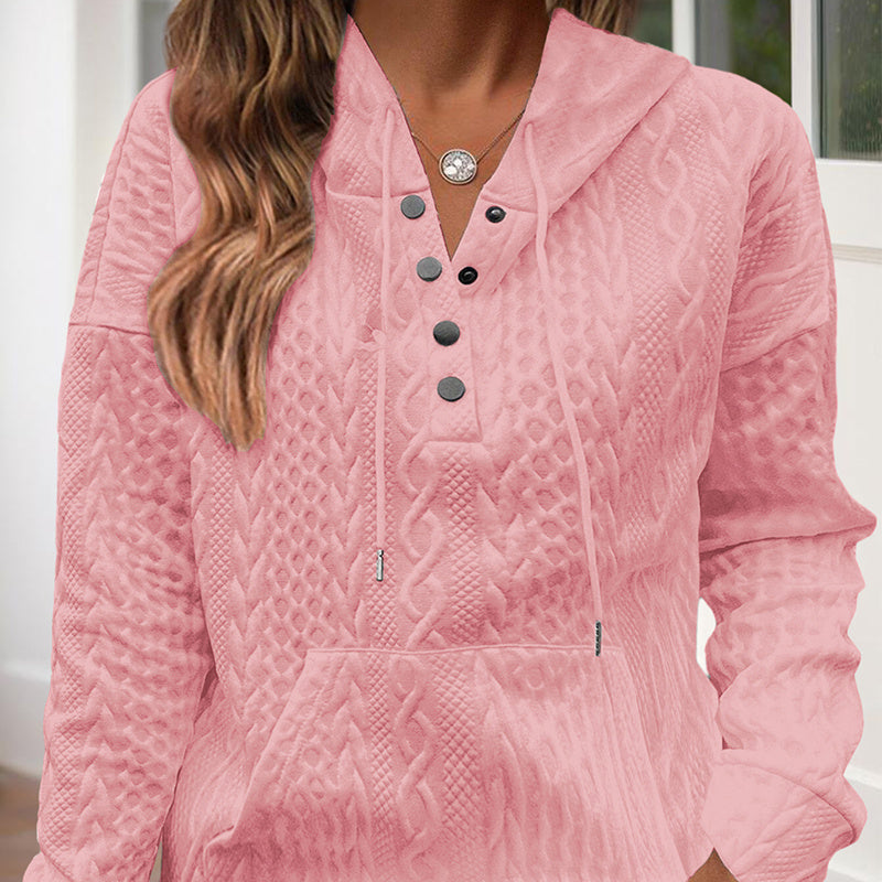 TexturaVibe Button Hoodie