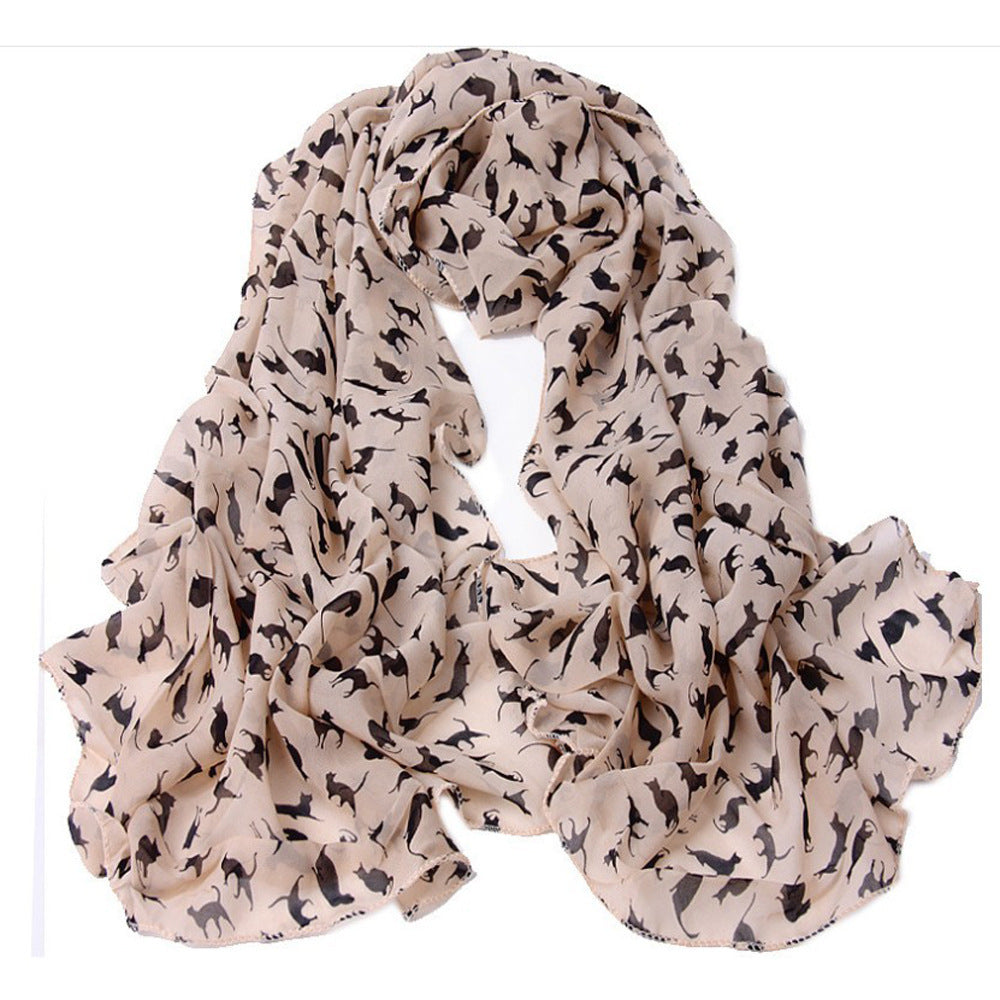 Women's Silk Chiffon Kitty Long Scarf