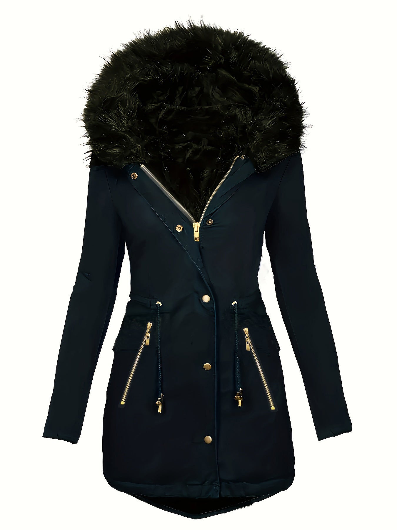 LuxeFur Oblique Zip Coat