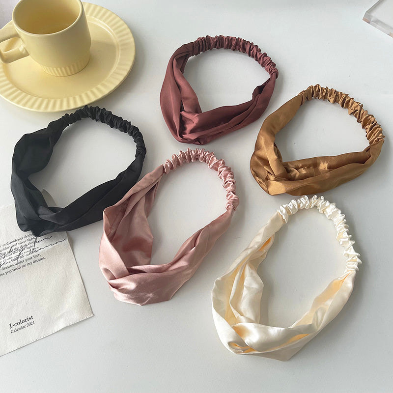 All-match Satin Headband With Wide Side Hair And Headband