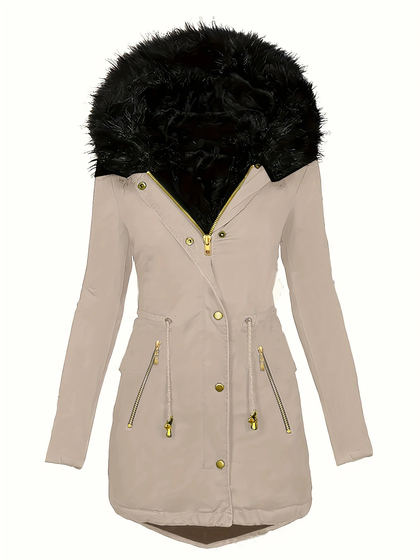 LuxeFur Oblique Zip Coat
