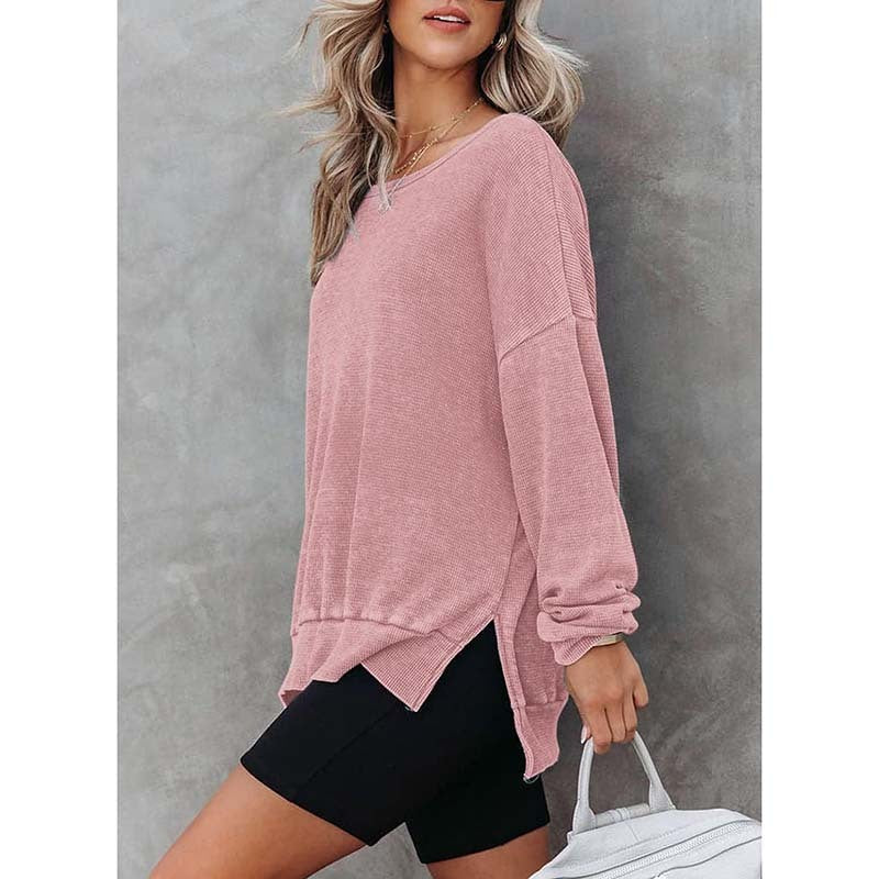 WaffleEase Side-Slit Pullover