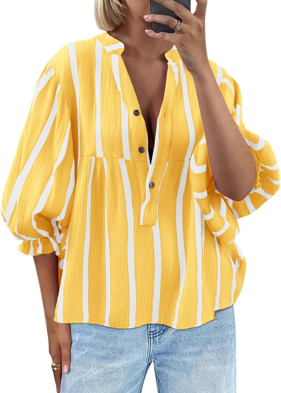 Marina Stripe Puff Top