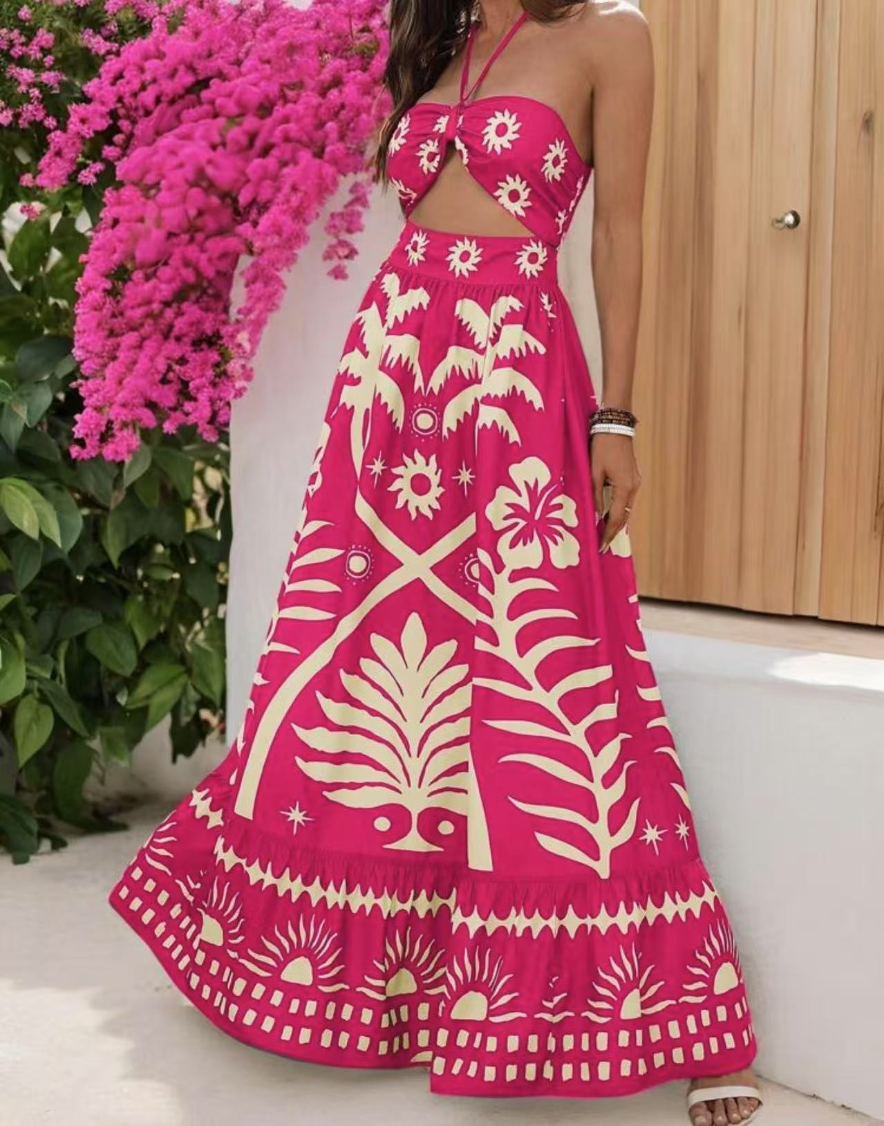 Saffron Bloom Halter Dress