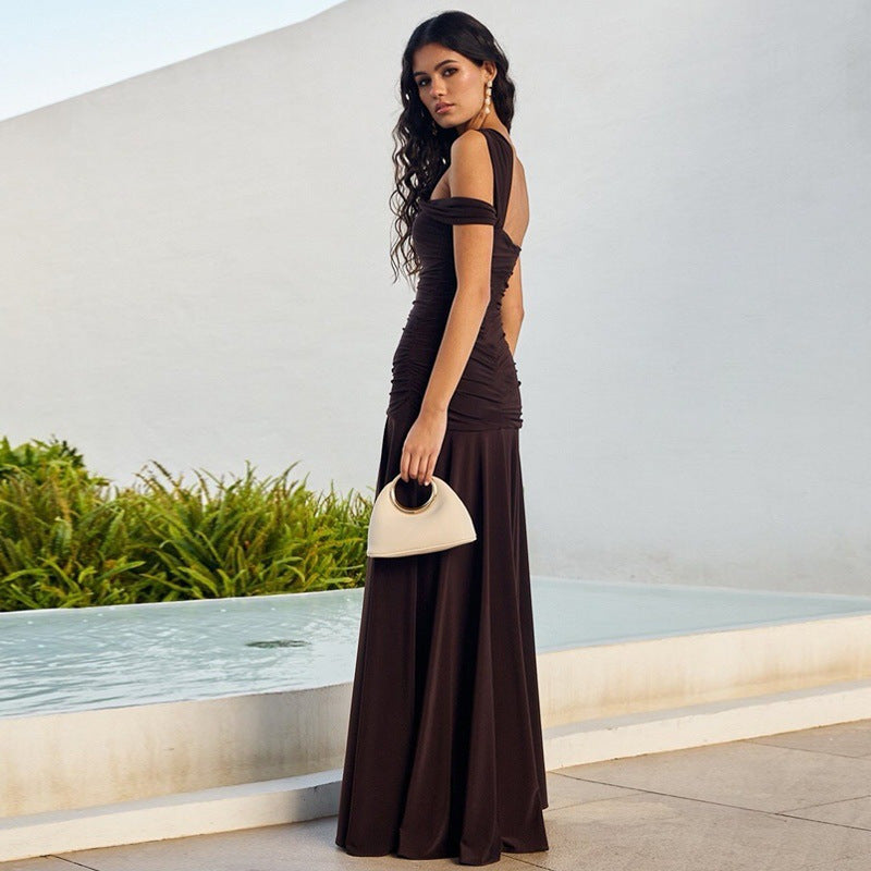 Solstice Elegance Cold-Shoulder Dress