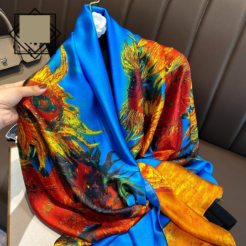 Summer Silk Women's Thin Section Fashion Lengthened Scarf Shawl