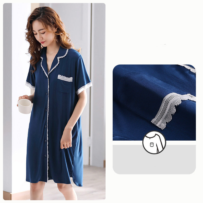 Women's Modal Cotton Silk Nightdress And Homewear
