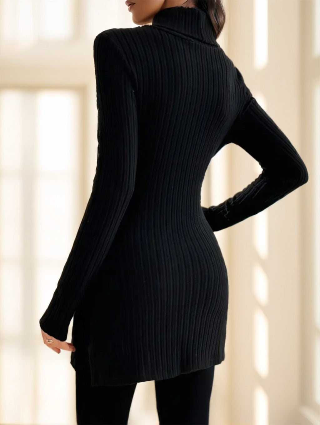 Seraphine Ribbed High-Neck Sweater