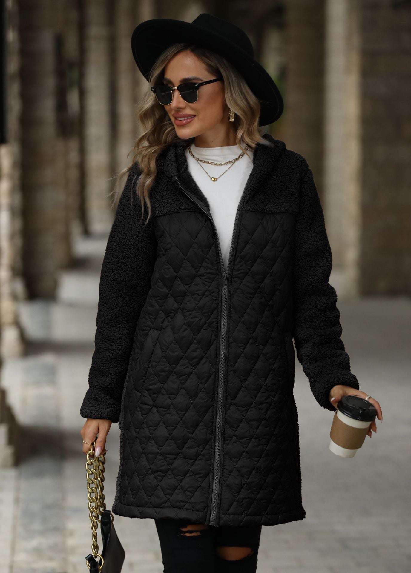 PlushEase Zipper Hooded Coat