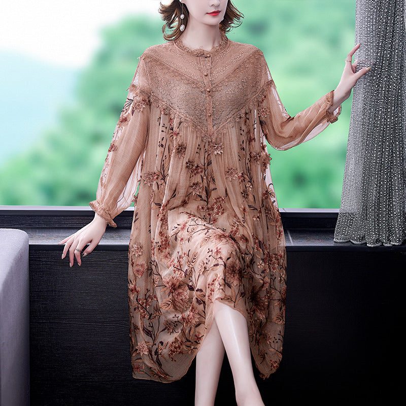 Middle Aged Mother's Silk Dress Silk