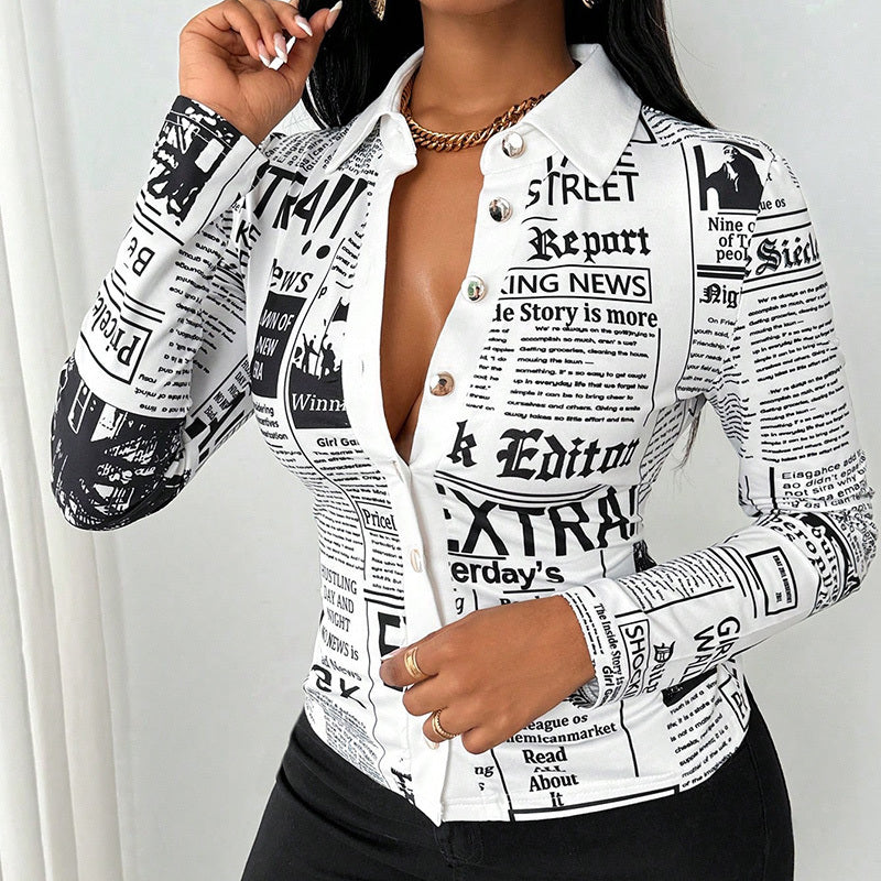 Printella Slim Placket Blouse