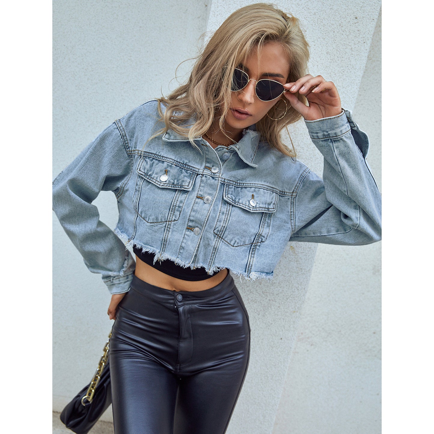 UrbanEase Cropped Denim Jacket
