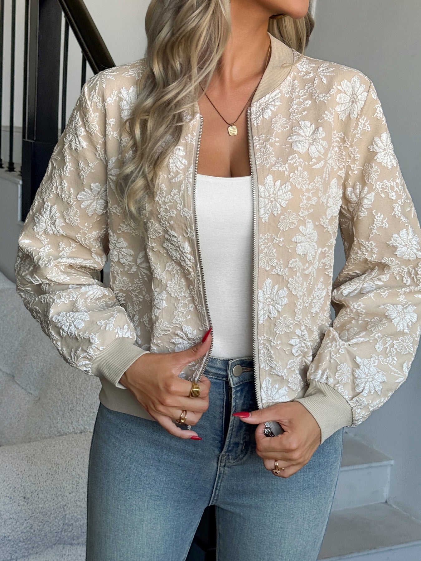 TempoWeave Jacquard Zipper Jacket