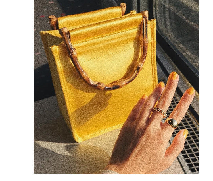 Fashionable Niche Silk Thick Bamboo Hand Bag